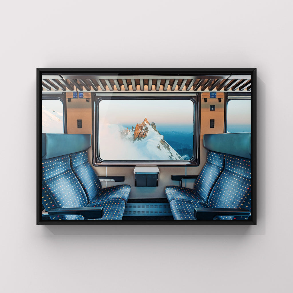 The little aiguille du midi through the window's train