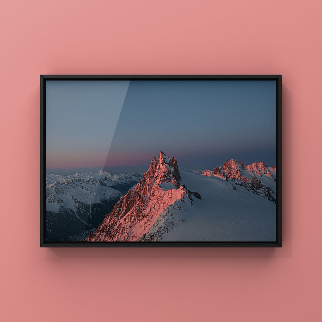 The aiguille du midi with the red face